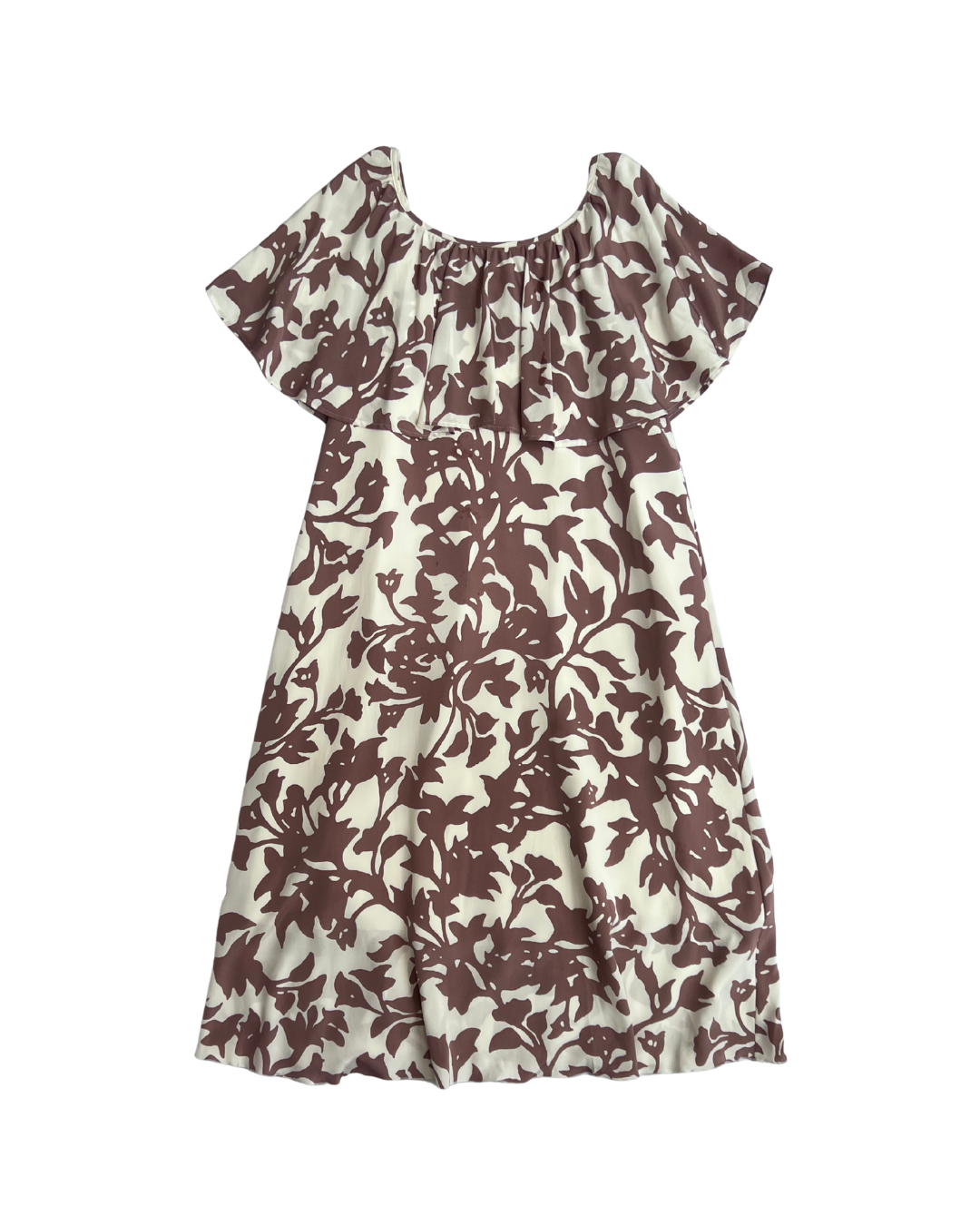 Printed Silk Frill Neckline Size 10