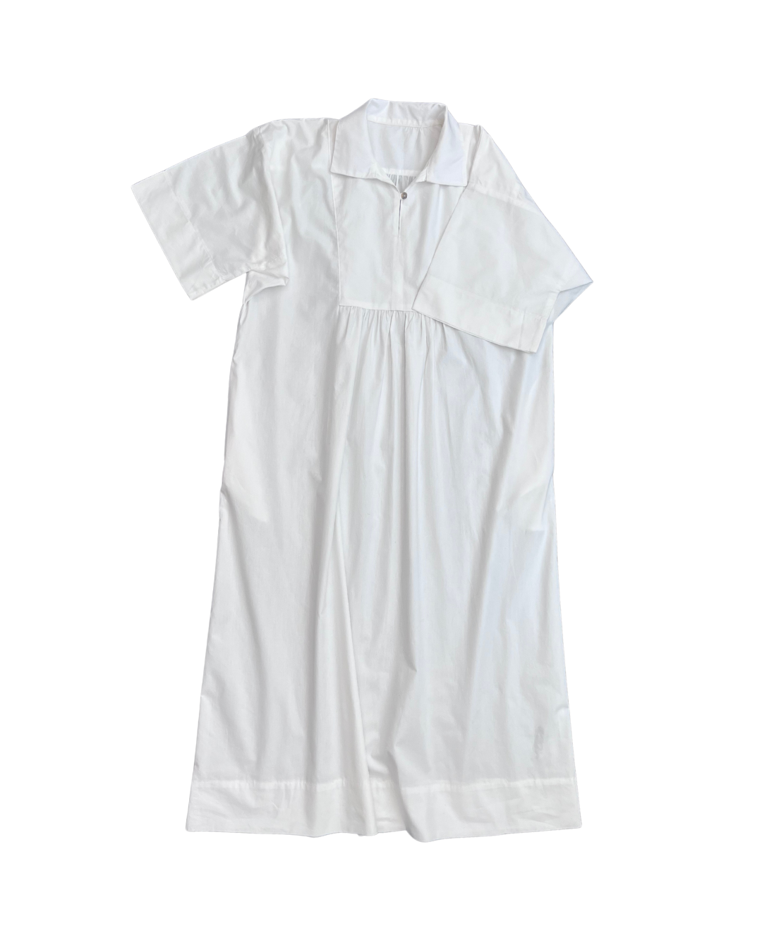 White Cotton Ade Shirt Dress Size 10
