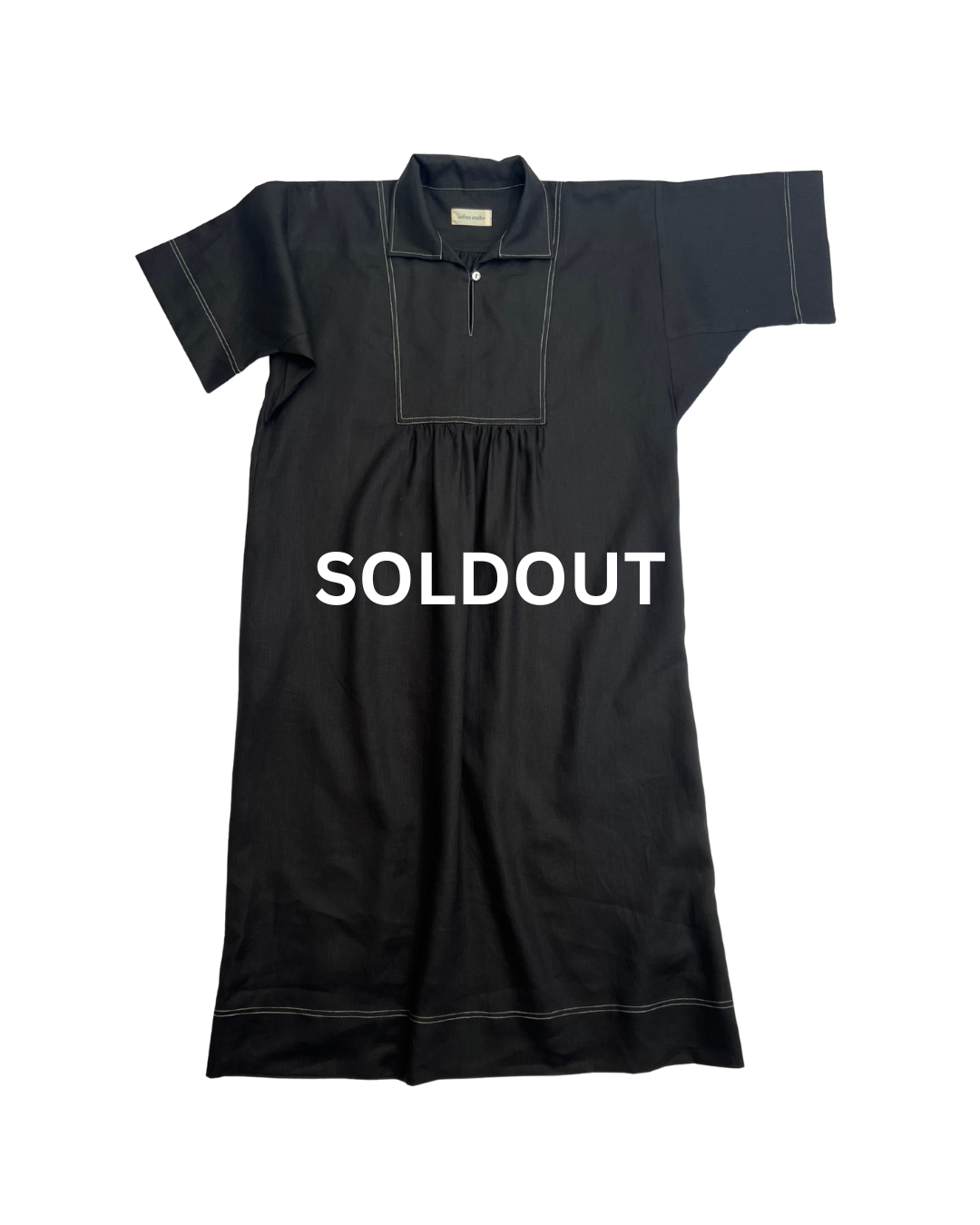 Black Linen Ade Shirt Dress Size 10