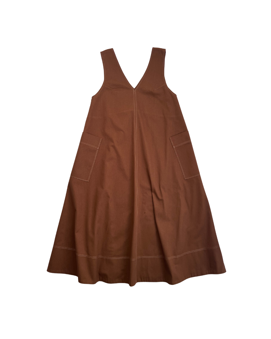Brown Drill Ora Pinafore Size 10 (with pockets)