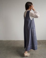 Ora Pinafore Dress - Recycled Denim