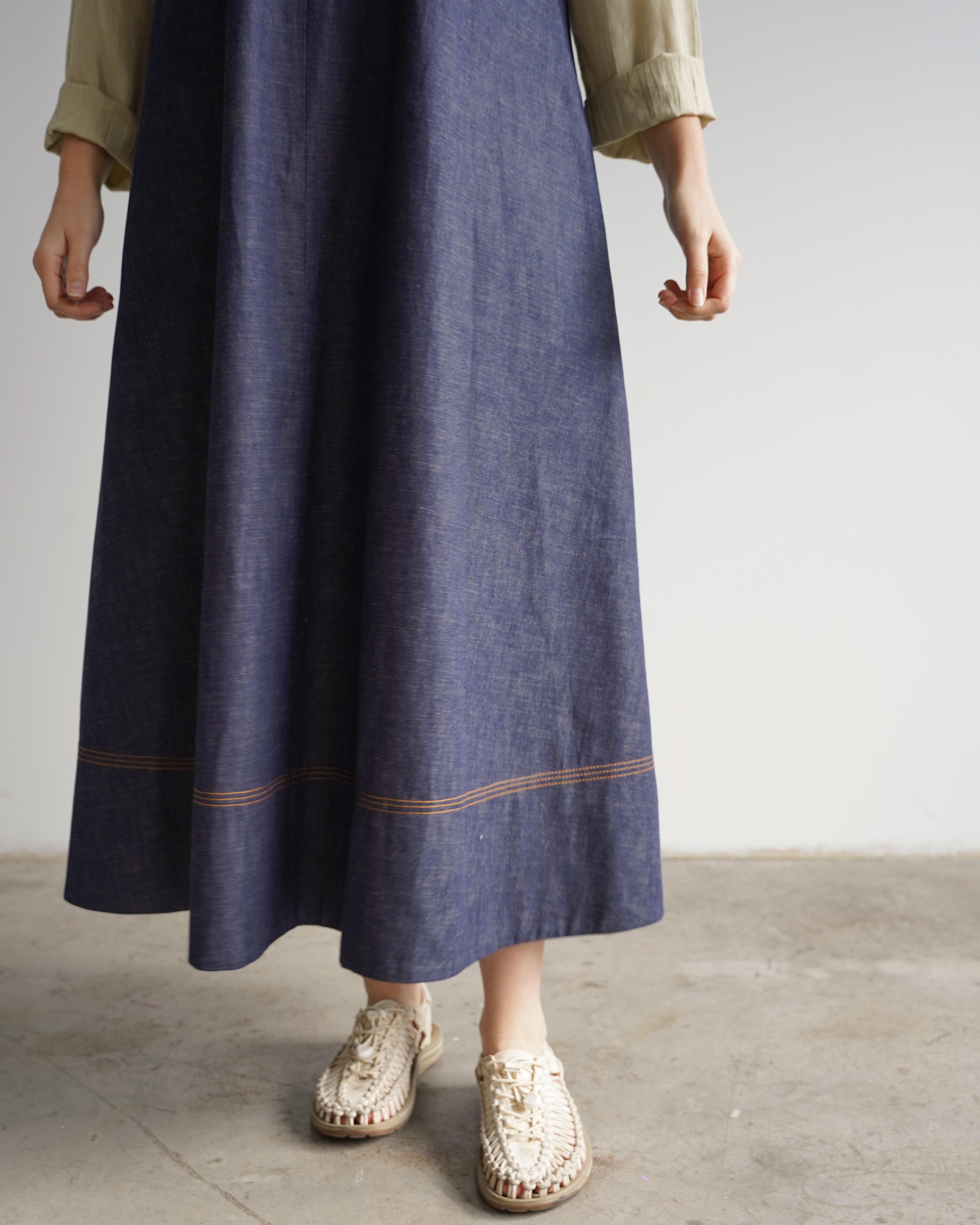 Ora Pinafore Dress - Japanese Denim