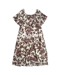 Printed Silk Frill Neckline Size 10