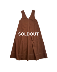 Brown Drill Ora Pinafore Size 10 (with pockets)