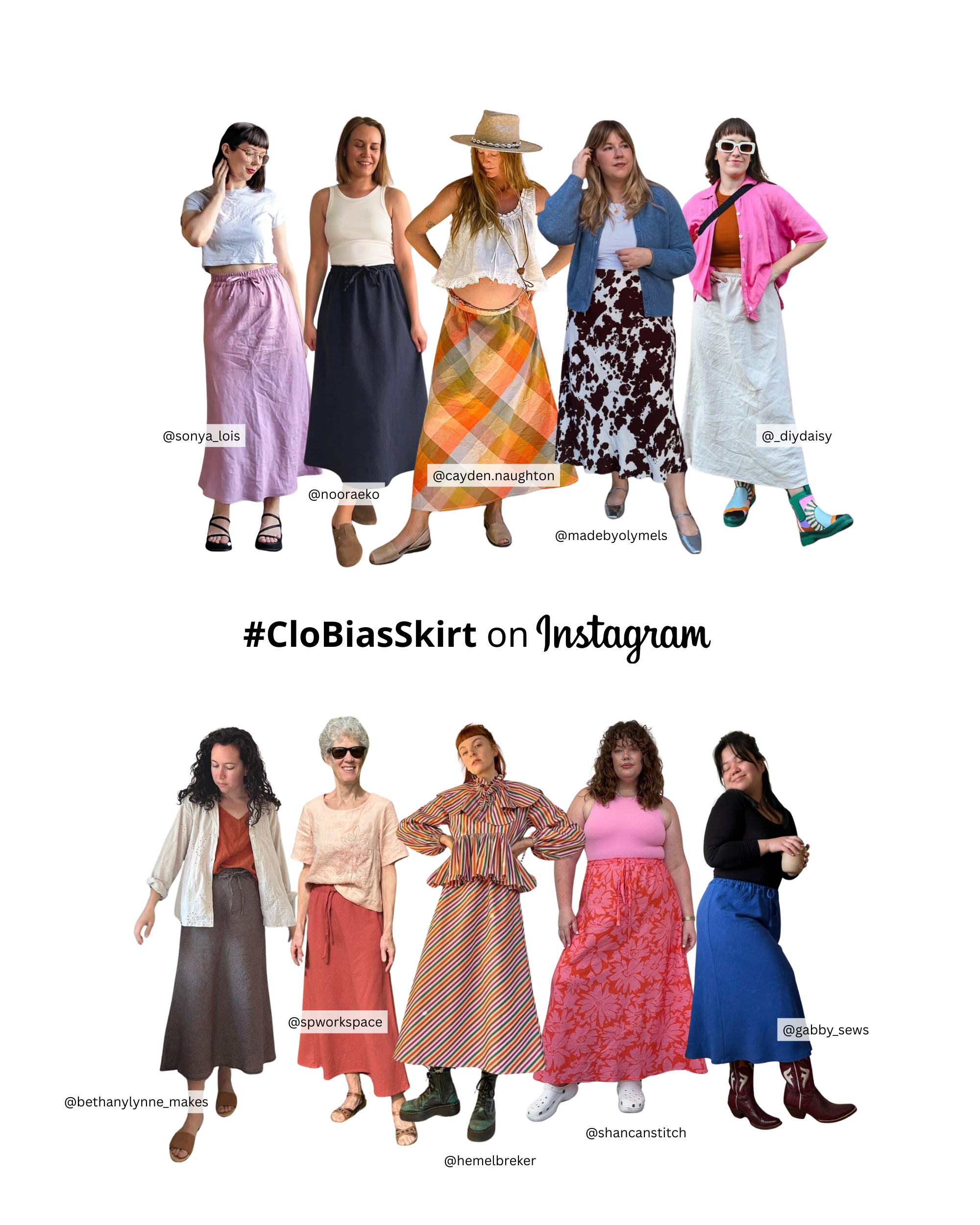 Clo Bias Skirt PDF Pattern Size 6-24