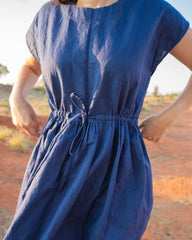 Navy Linen Wyn Dress Size 10