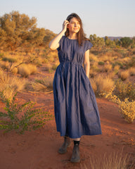 Navy Linen Wyn Dress Size 10