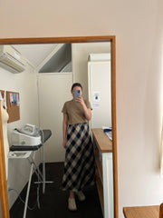 Black & White Check Clo Bias Skirt Size 10