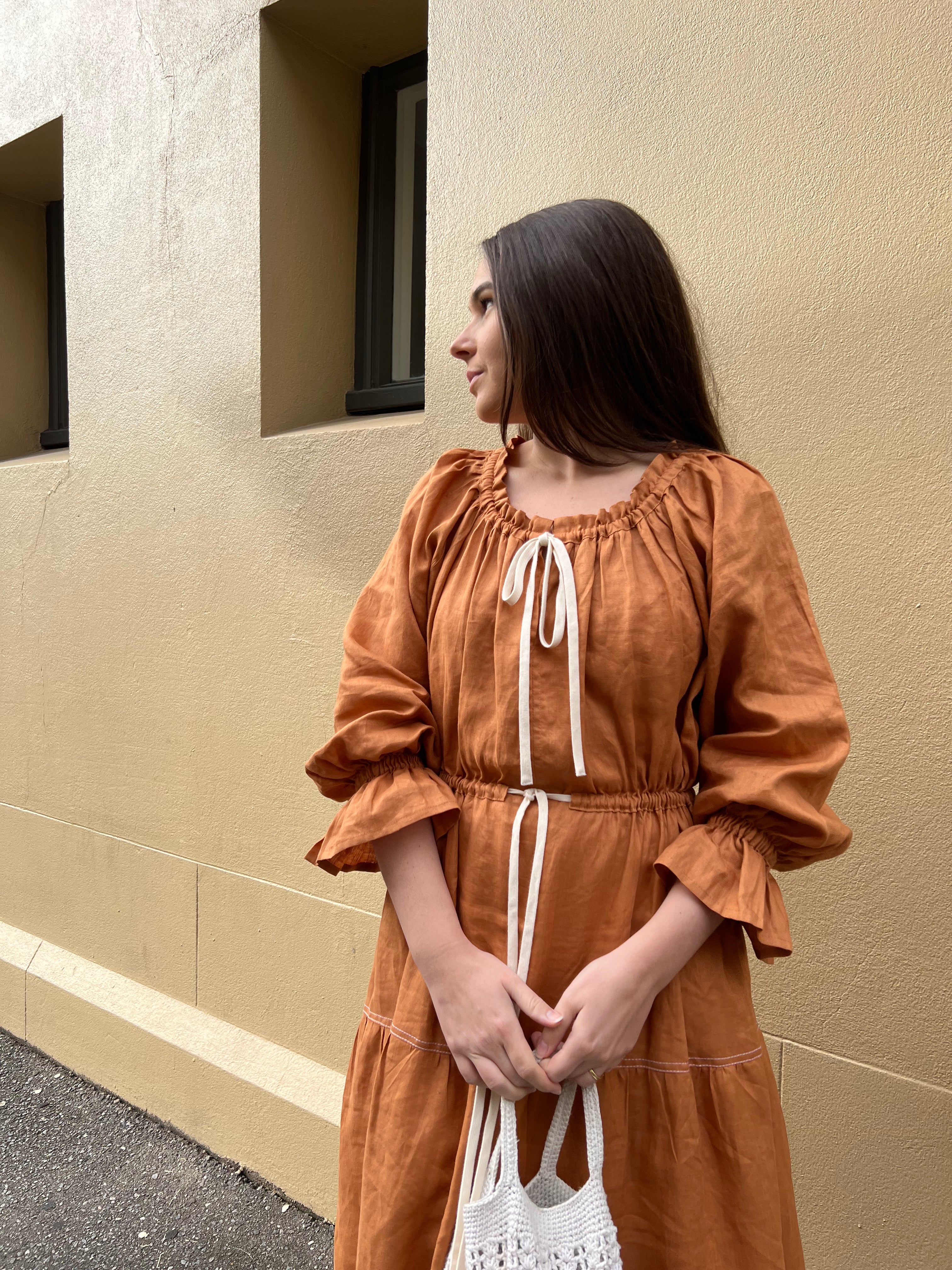 Linen Tangerine Dress Size 10