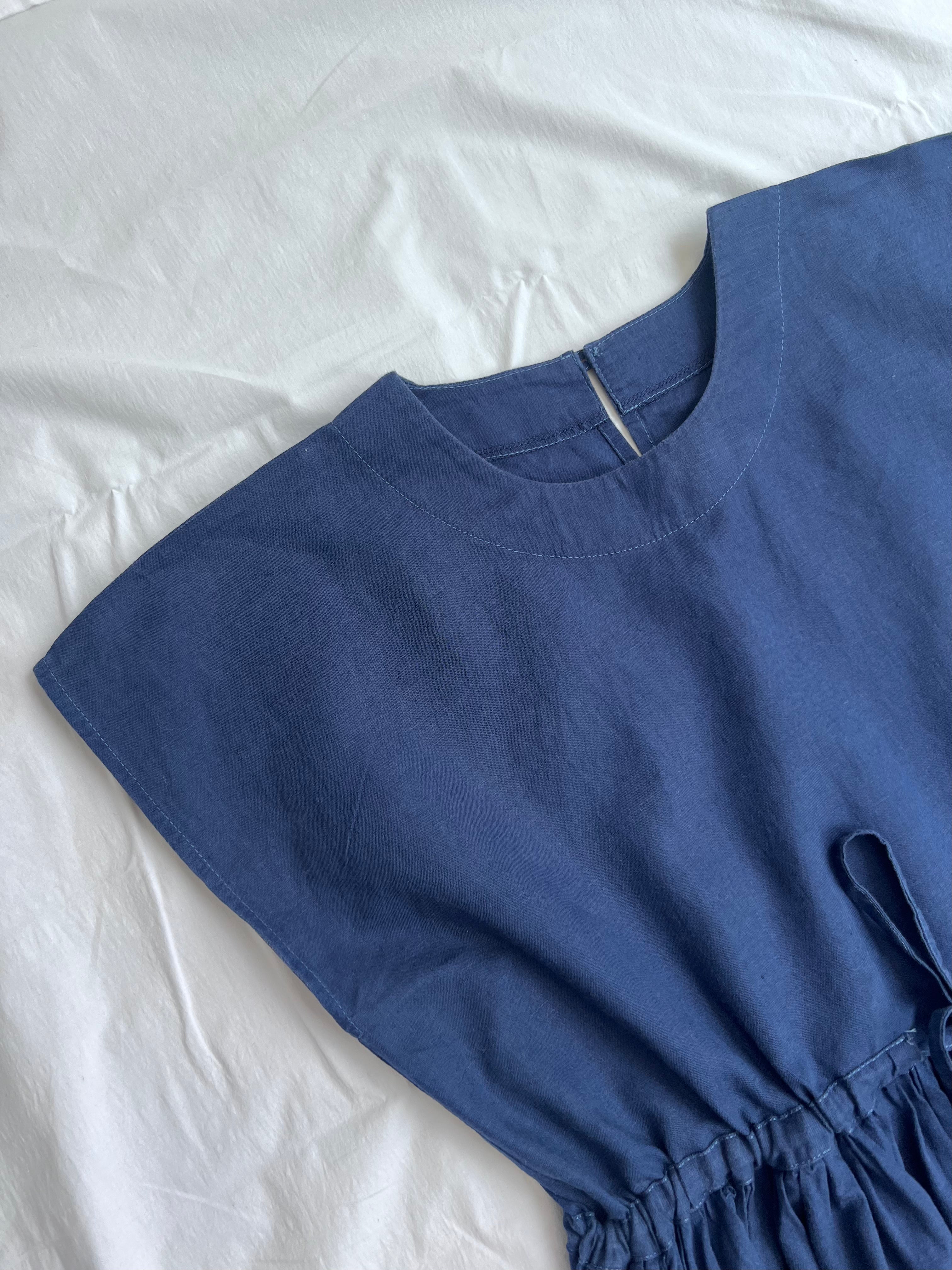 Navy Linen Wyn Dress Size 10