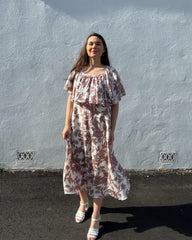Printed Silk Frill Neckline Size 10