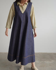Ora Pinafore Dress - Japanese Denim