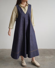 Ora Pinafore Dress - Japanese Denim